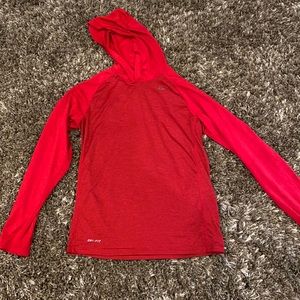 Red Nike long sleeve shirt.